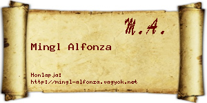 Mingl Alfonza névjegykártya